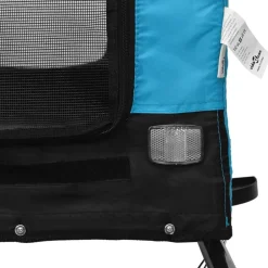 vidaXL Remolque de bicicleta mascotas hierro tela Oxford negro Azul Best