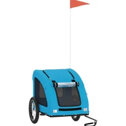 vidaXL Remolque de bicicleta mascotas hierro tela Oxford Azul Best