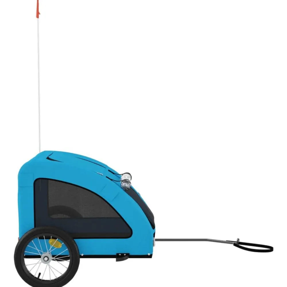 vidaXL Remolque de bicicleta mascotas hierro tela Oxford Azul Best