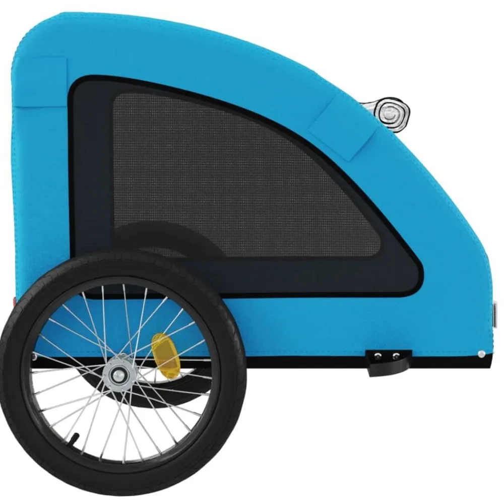 vidaXL Remolque de bicicleta mascotas hierro tela Oxford Azul Best