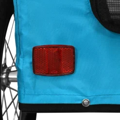 vidaXL Remolque de bicicleta mascotas hierro tela Oxford Azul Best