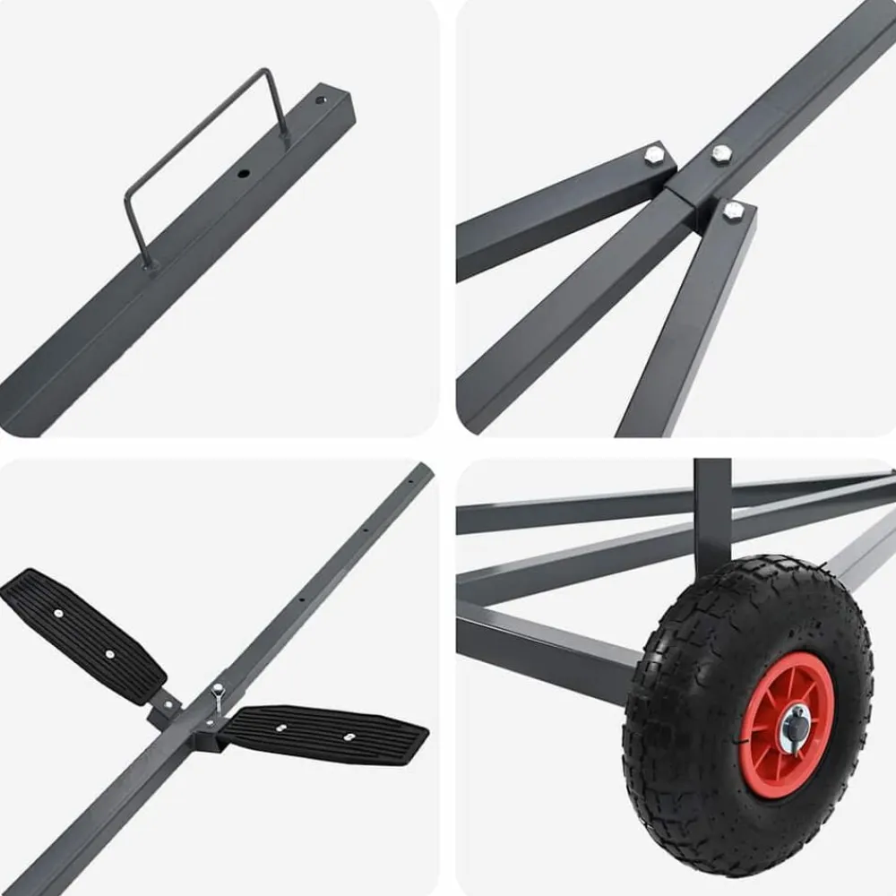vidaXL Remolque para barcos Plateado 302 x 107 x 42 cm Acero Online