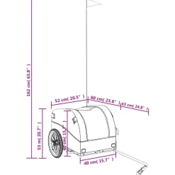 vidaXL Remolque para bicicleta hierro negro y 30 kg Amarillo Hot