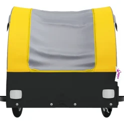 vidaXL Remolque para bicicleta hierro negro y 30 kg Amarillo Hot