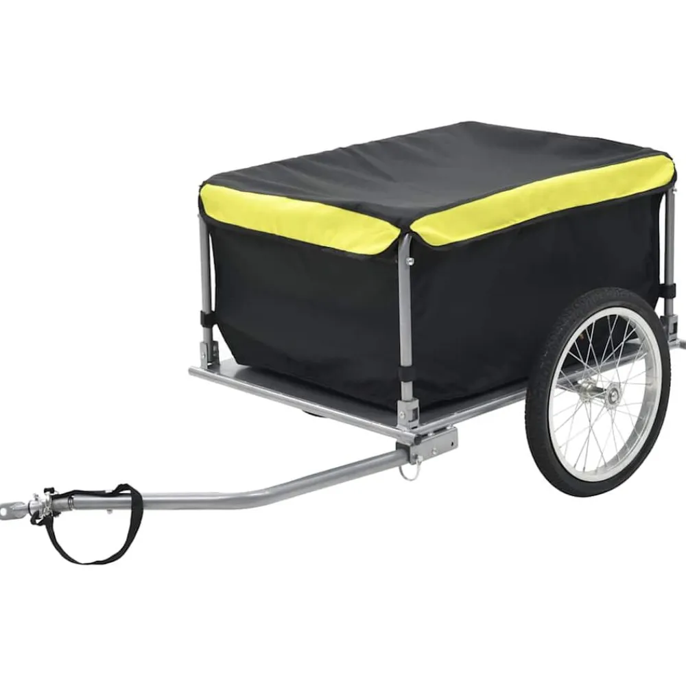 vidaXL Remolque para bicicletas 65 kg Negro y amarillo Best