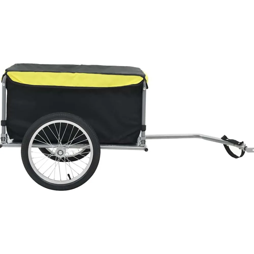 vidaXL Remolque para bicicletas 65 kg Negro y amarillo Best
