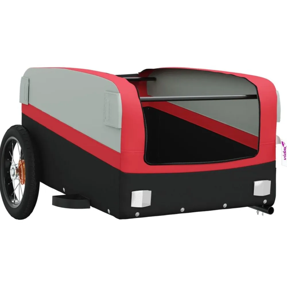 vidaXL Actividades Al Aire Libre-Remolque para bicicleta hierro negro y 30 kg