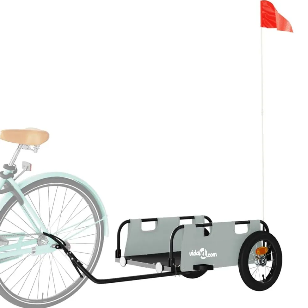 vidaXL Remolque para bicicletas hierro y tela Oxford Gris Best