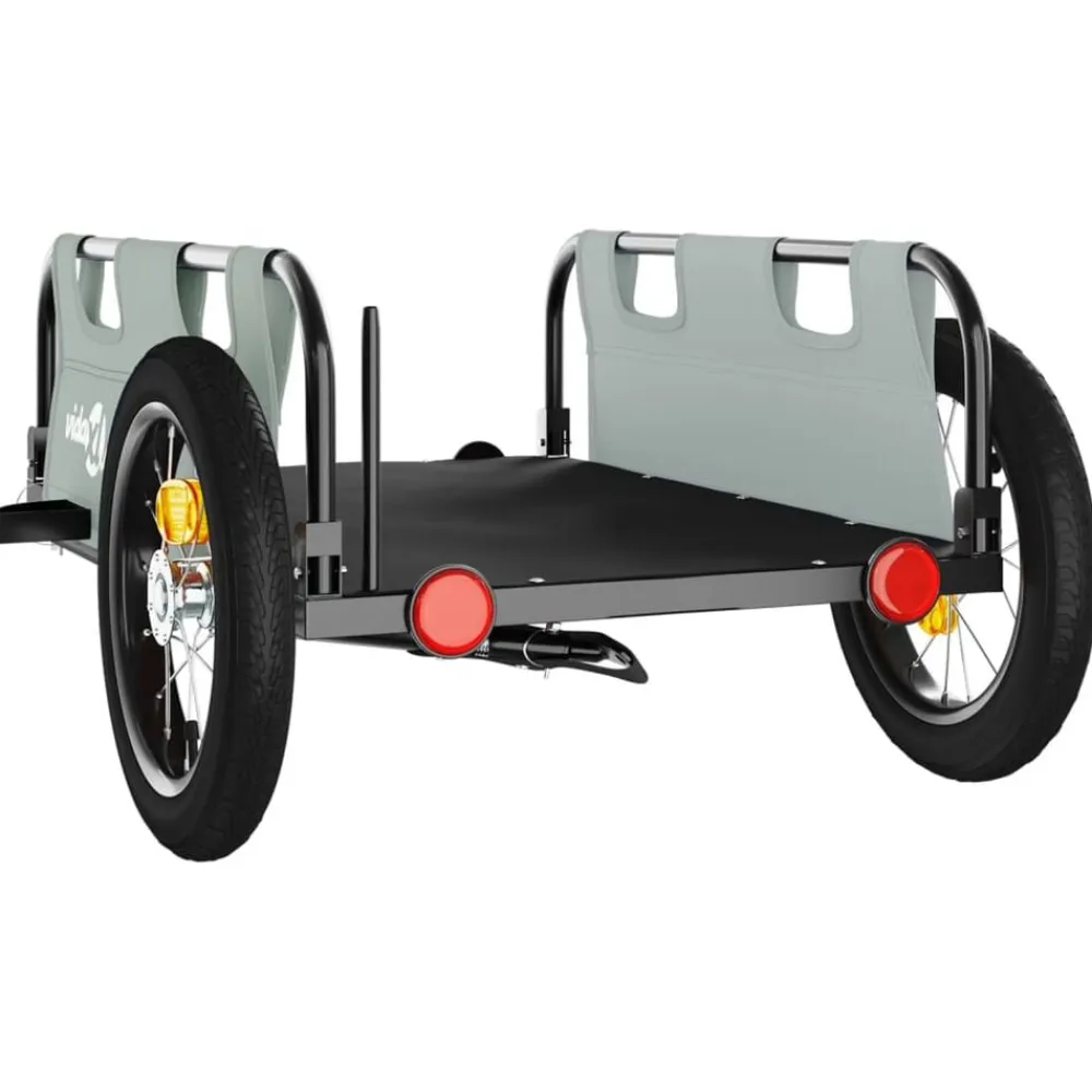 vidaXL Remolque para bicicletas hierro y tela Oxford Gris Best
