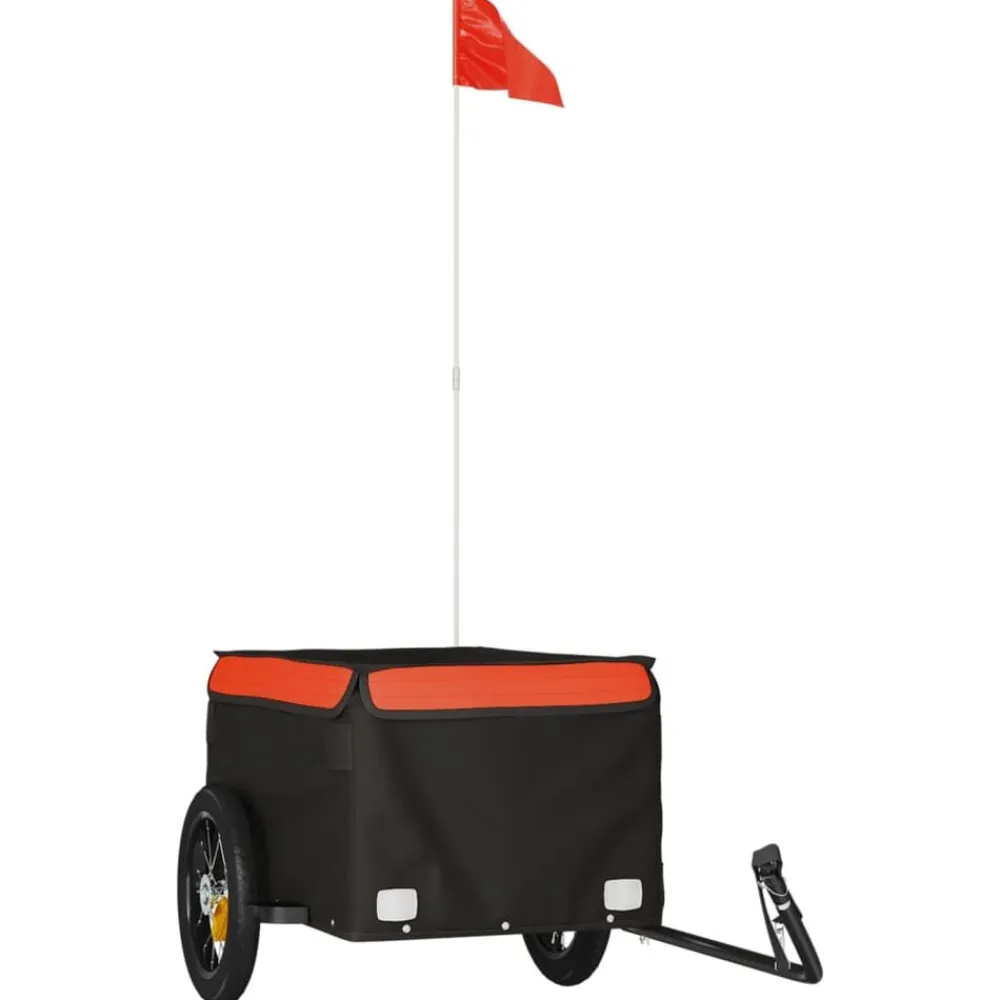 vidaXL Actividades Al Aire Libre-Remolque para bicicleta hierro negro y 30 kg