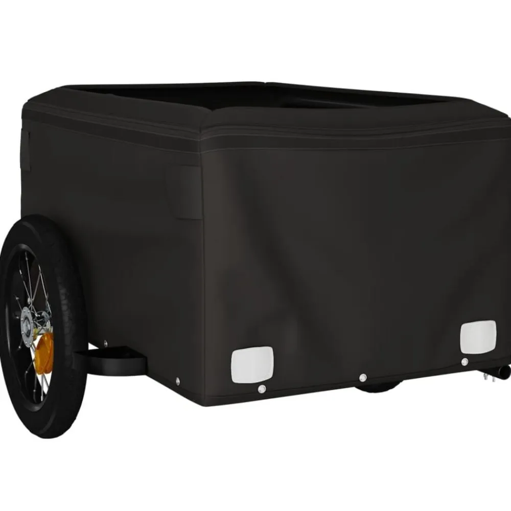 vidaXL Actividades Al Aire Libre-Remolque para bicicleta hierro negro y 30 kg