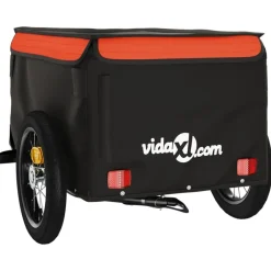 vidaXL Actividades Al Aire Libre-Remolque para bicicleta hierro negro y 30 kg