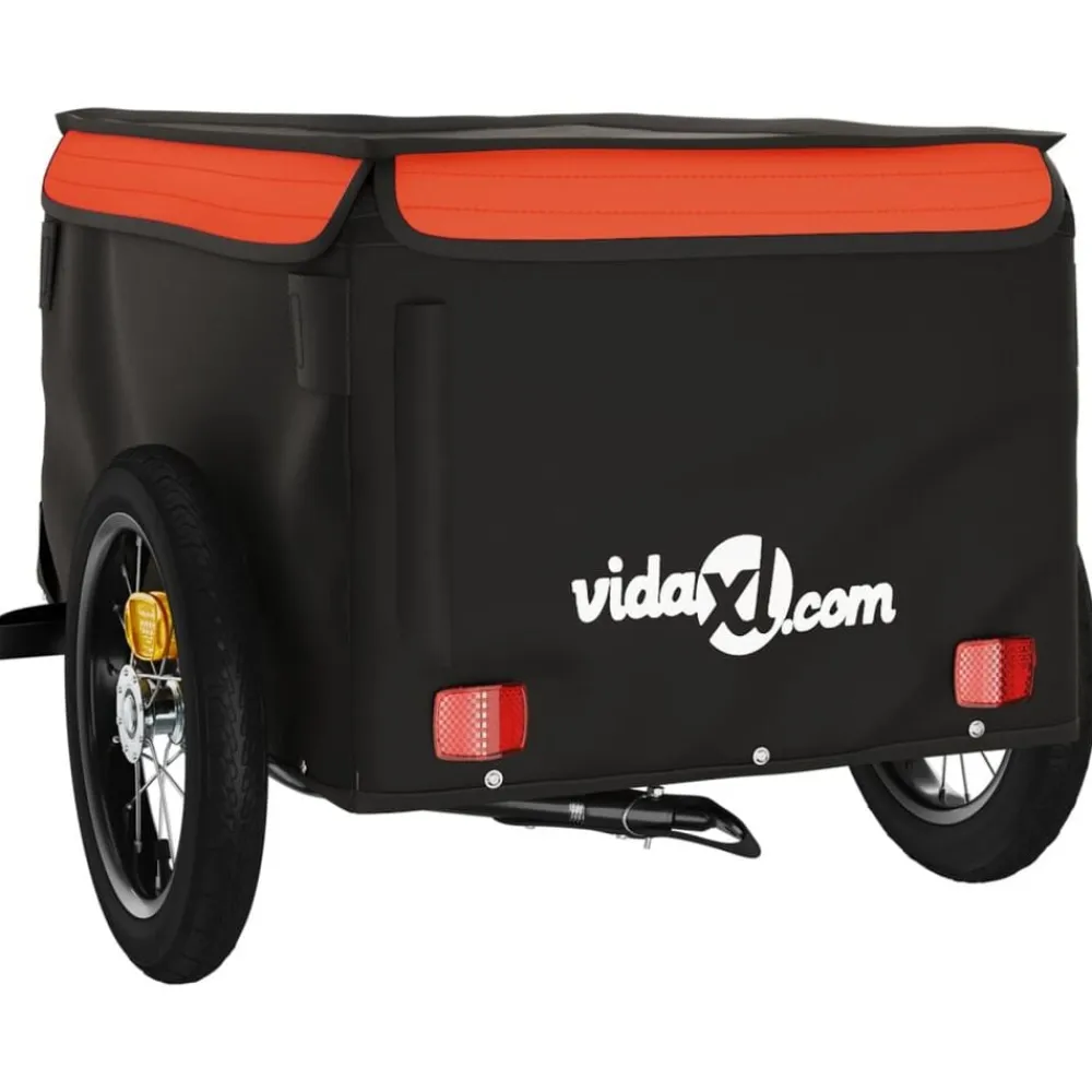 vidaXL Actividades Al Aire Libre-Remolque para bicicleta hierro negro y 30 kg