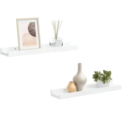 vidaXL Repisa para marcos de fotos 2 uds MDF 40x9x3 cm Blanco Best