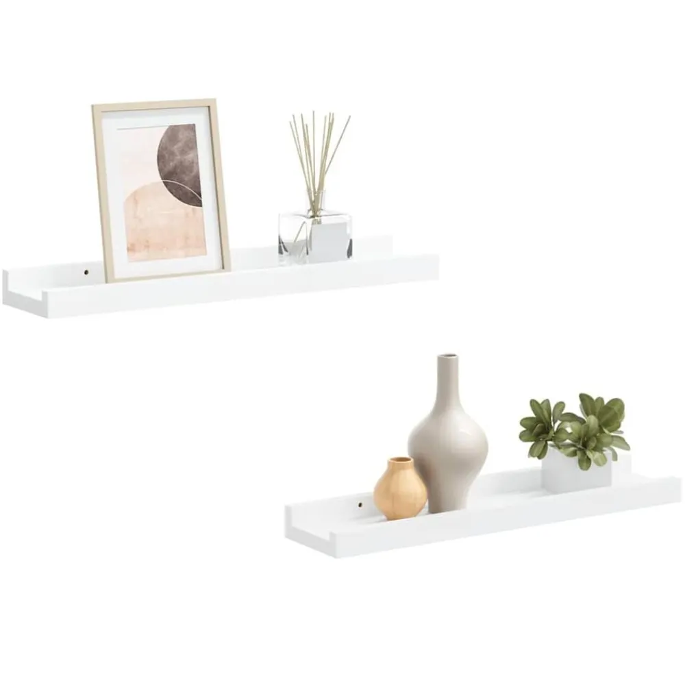 vidaXL Repisa para marcos de fotos 2 uds MDF 40x9x3 cm Blanco Best