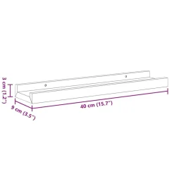 vidaXL Repisa para marcos de fotos 2 uds MDF 40x9x3 cm Blanco Best
