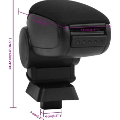 vidaXL Reposabrazos para coche ABS negro 12x33x(24-42) cm Outlet