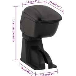 vidaXL Piezas Y Accesorios Para Vehículos-Reposabrazos para coche ABS negro 12x29x(32-46) cm