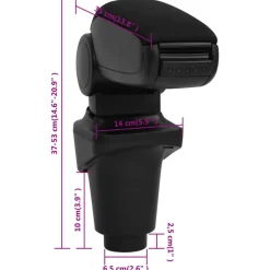 vidaXL Reposabrazos para coche ABS negro 14x35x(37-53) cm Sale