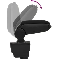 vidaXL Piezas Y Accesorios Para Vehículos-Reposabrazos para coche ABS negro 11x35x(32-49) cm