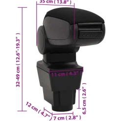 vidaXL Piezas Y Accesorios Para Vehículos-Reposabrazos para coche ABS negro 11x35x(32-49) cm
