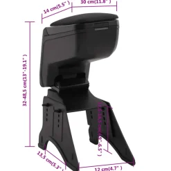 vidaXL Reposabrazos universal para coche ABS negro 14x30x(32-48,5) cm Best