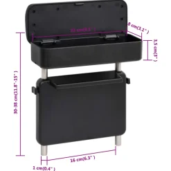 vidaXL Piezas Y Accesorios Para Vehículos-Reposabrazos universal para coche ABS negro 23x8x(30-38) cm