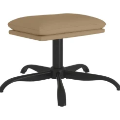 vidaXL Reposapiés de cuero sintético color 60x60x36 cm Capuchino Outlet