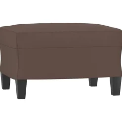 vidaXL Reposapiés de cuero sintético marrón 60x50x41 cm Marrón Discount