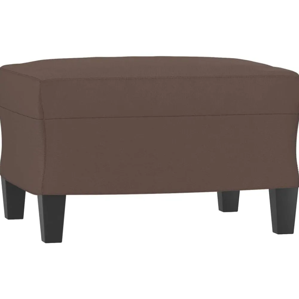 vidaXL Reposapiés de cuero sintético marrón 60x50x41 cm Marrón Discount