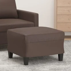 vidaXL Reposapiés de cuero sintético marrón 60x50x41 cm Marr&oacute;n Discount