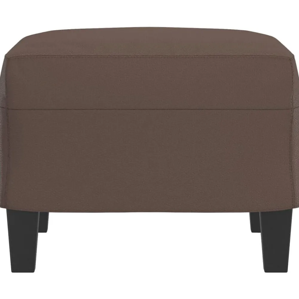 vidaXL Reposapiés de cuero sintético marrón 60x50x41 cm Marrón Discount