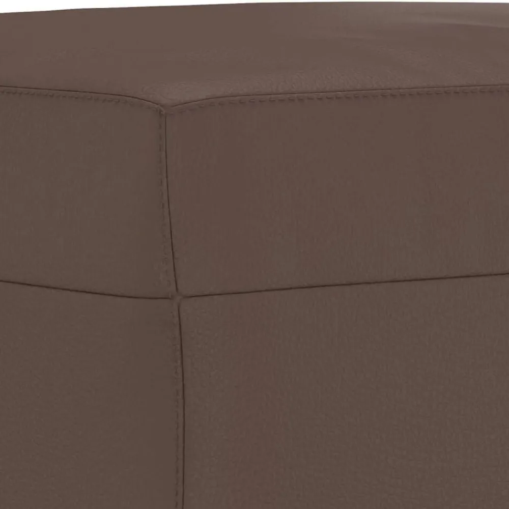 vidaXL Reposapiés de cuero sintético marrón 60x50x41 cm Marrón Discount
