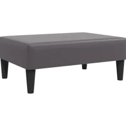 vidaXL Reposapiés de cuero sintético 77x55x31 cm Gris Sale