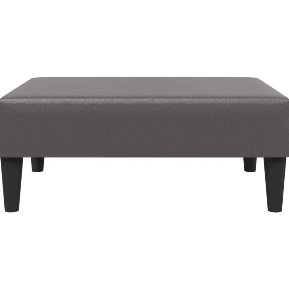 vidaXL Reposapiés de cuero sintético 77x55x31 cm Gris Sale