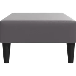 vidaXL Reposapiés de cuero sintético 77x55x31 cm Gris Sale