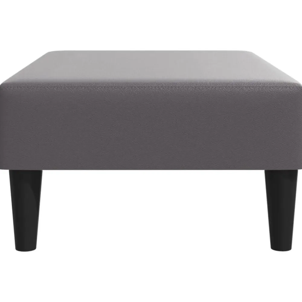 vidaXL Reposapiés de cuero sintético 77x55x31 cm Gris Sale