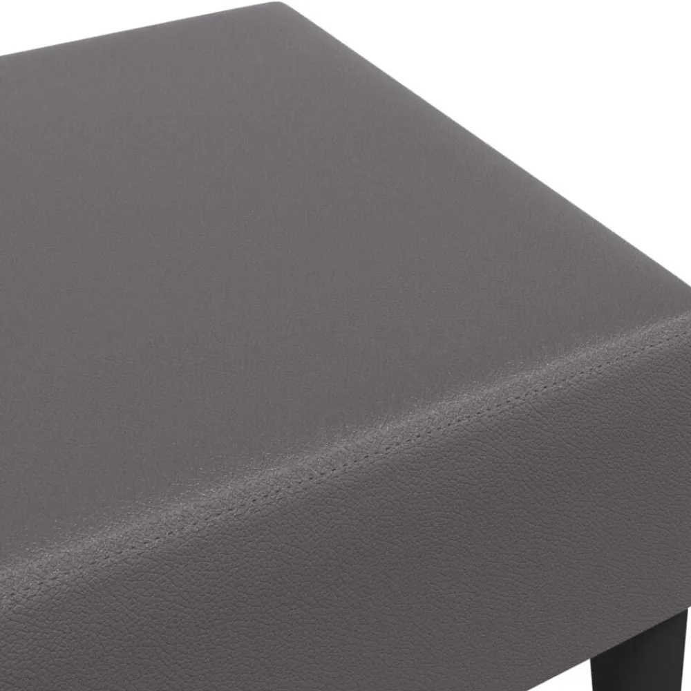 vidaXL Reposapiés de cuero sintético 77x55x31 cm Gris Sale