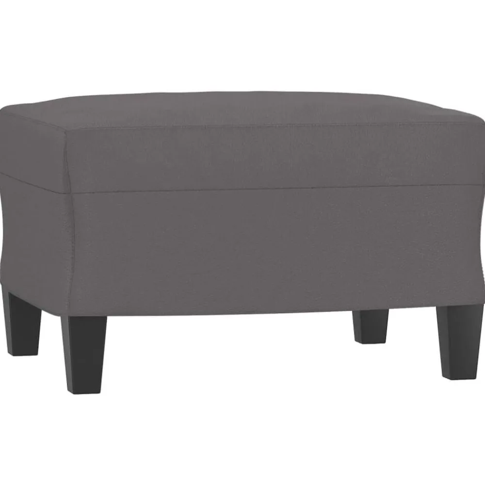 vidaXL Reposapiés de cuero sintético 60x50x41 cm Gris Online