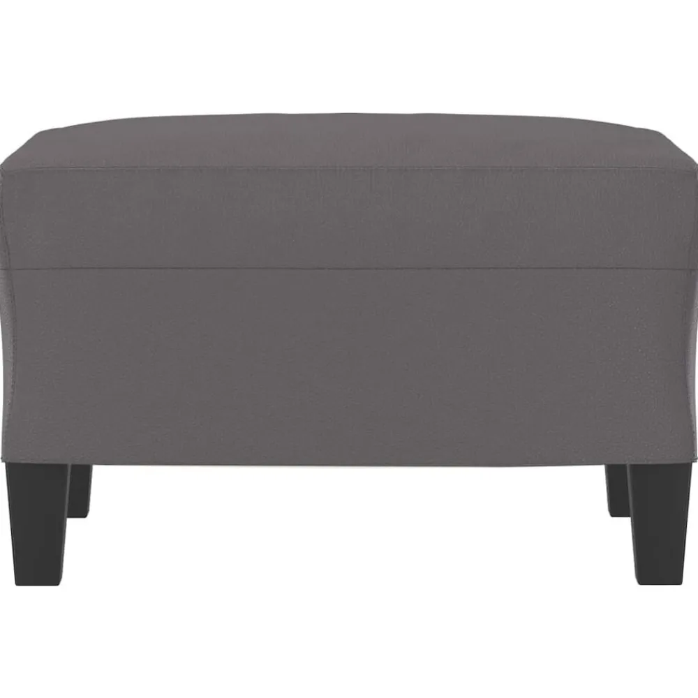 vidaXL Reposapiés de cuero sintético 60x50x41 cm Gris Online