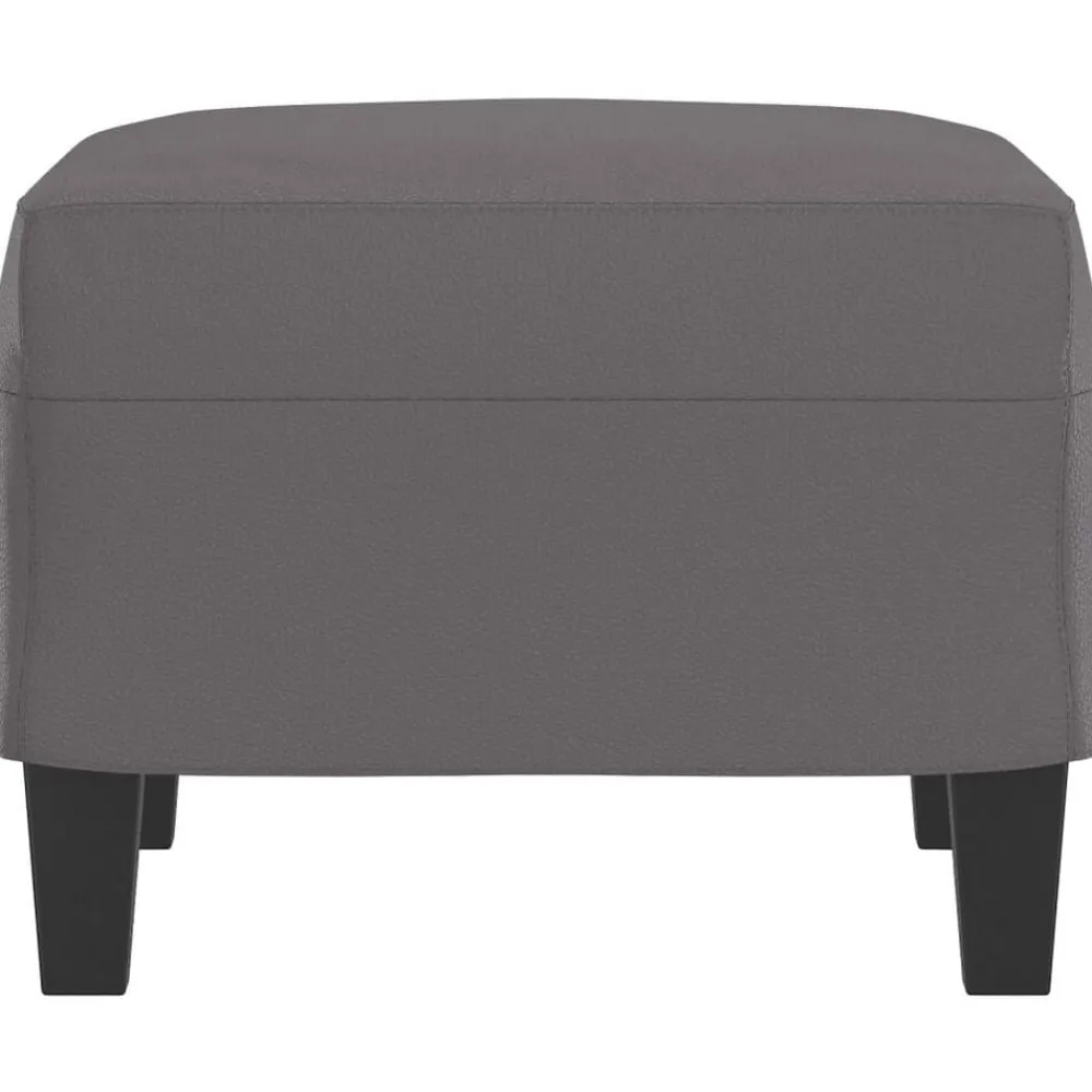 vidaXL Reposapiés de cuero sintético 60x50x41 cm Gris Online