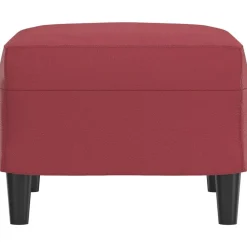 vidaXL Otomanas-Reposapiés de cuero sintético rojo tinto 60x50x41 cm