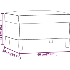 vidaXL Otomanas-Reposapiés de cuero sintético rojo tinto 60x50x41 cm