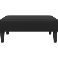 vidaXL Reposapiés de cuero sintético 77x55x31 cm Negro New