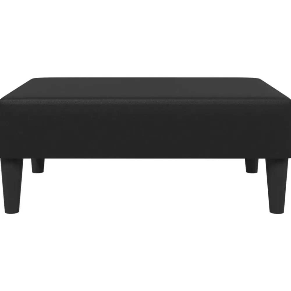 vidaXL Reposapiés de cuero sintético 77x55x31 cm Negro New