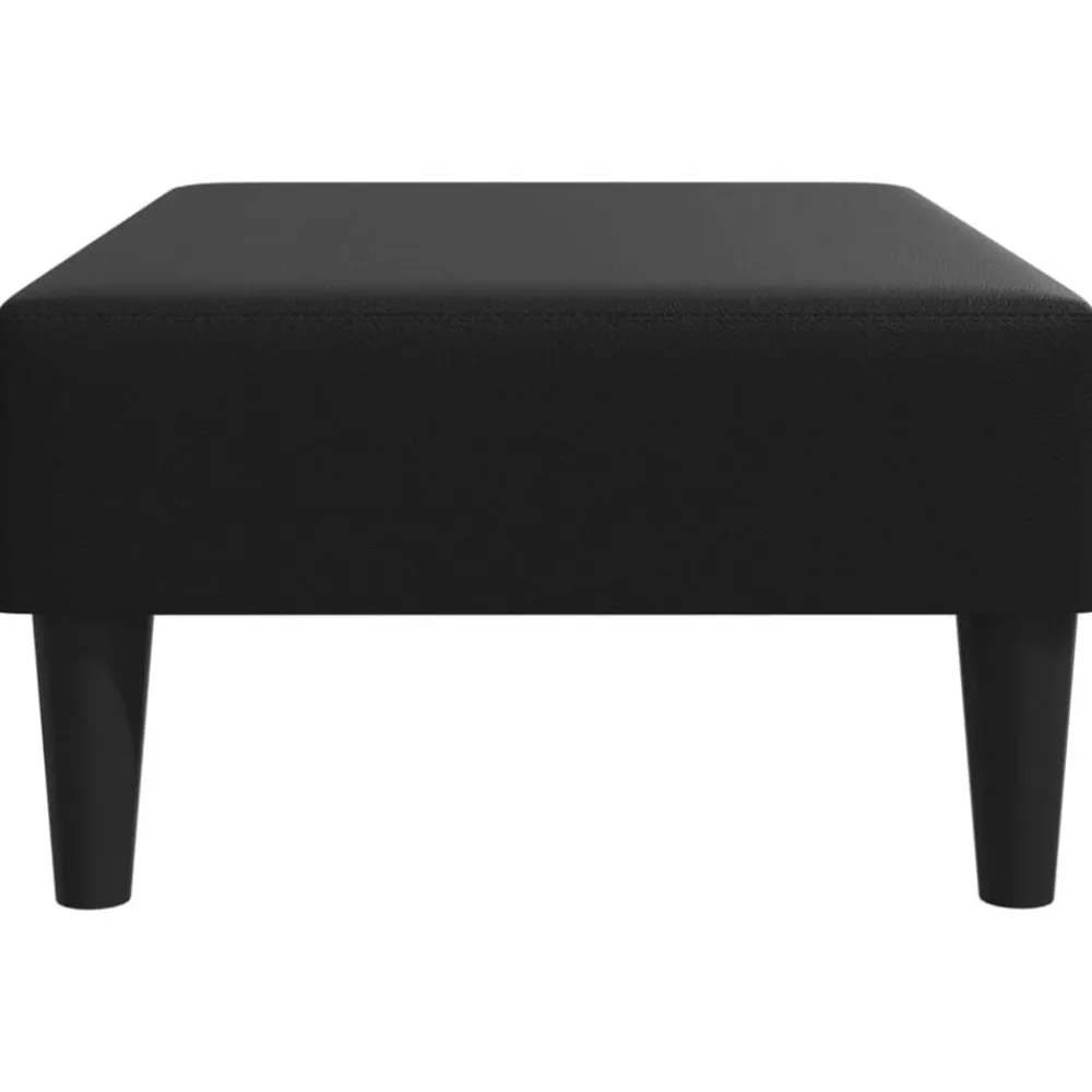 vidaXL Reposapiés de cuero sintético 77x55x31 cm Negro New