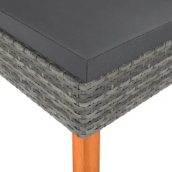 vidaXL Reposapiés de ratán sintético y madera maciza de eucalipto Gris Sale