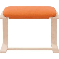 vidaXL Reposapiés de tela 51x41x40 cm Amarillo oscuro Online