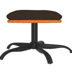 vidaXL Otomanas-Reposapiés de tela y cuero sintético marrón 60x60x36 cm