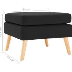 vidaXL Reposapiés de tela Negro Clearance